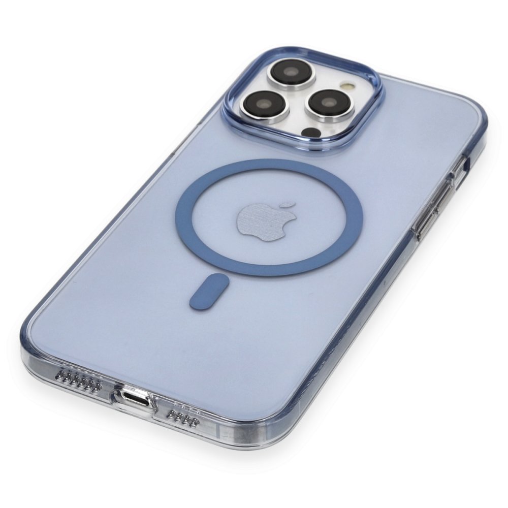 iPhone 13 Pro Max Kılıf Tron Şeffaf Magsafe Kapak - Mavi iPhone 13 Pro Max Kılıf Tron Şeffaf Magsafe Kapak - Mavi