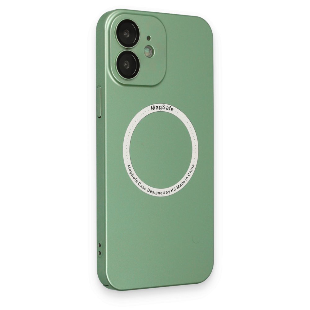  iPhone 12 Kılıf Jack Magneticsafe Lens Silikon - Yeşil