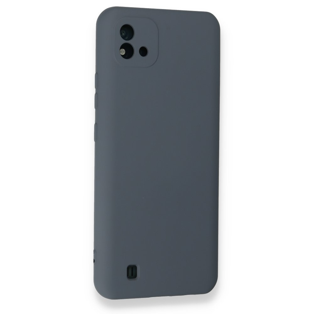 Realme C11 2021 Kılıf Nano içi Kadife Silikon - Gri  Realme C11 2021 Kılıf Nano içi Kadife Silikon - Gri