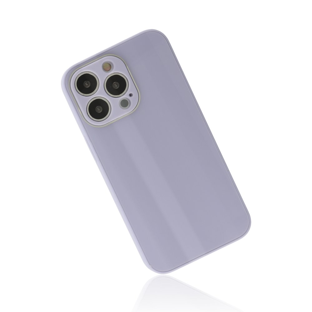 iPhone 14 Pro Kılıf Glass Kapak - Lila  iPhone 14 Pro Kılıf Glass Kapak - Lila