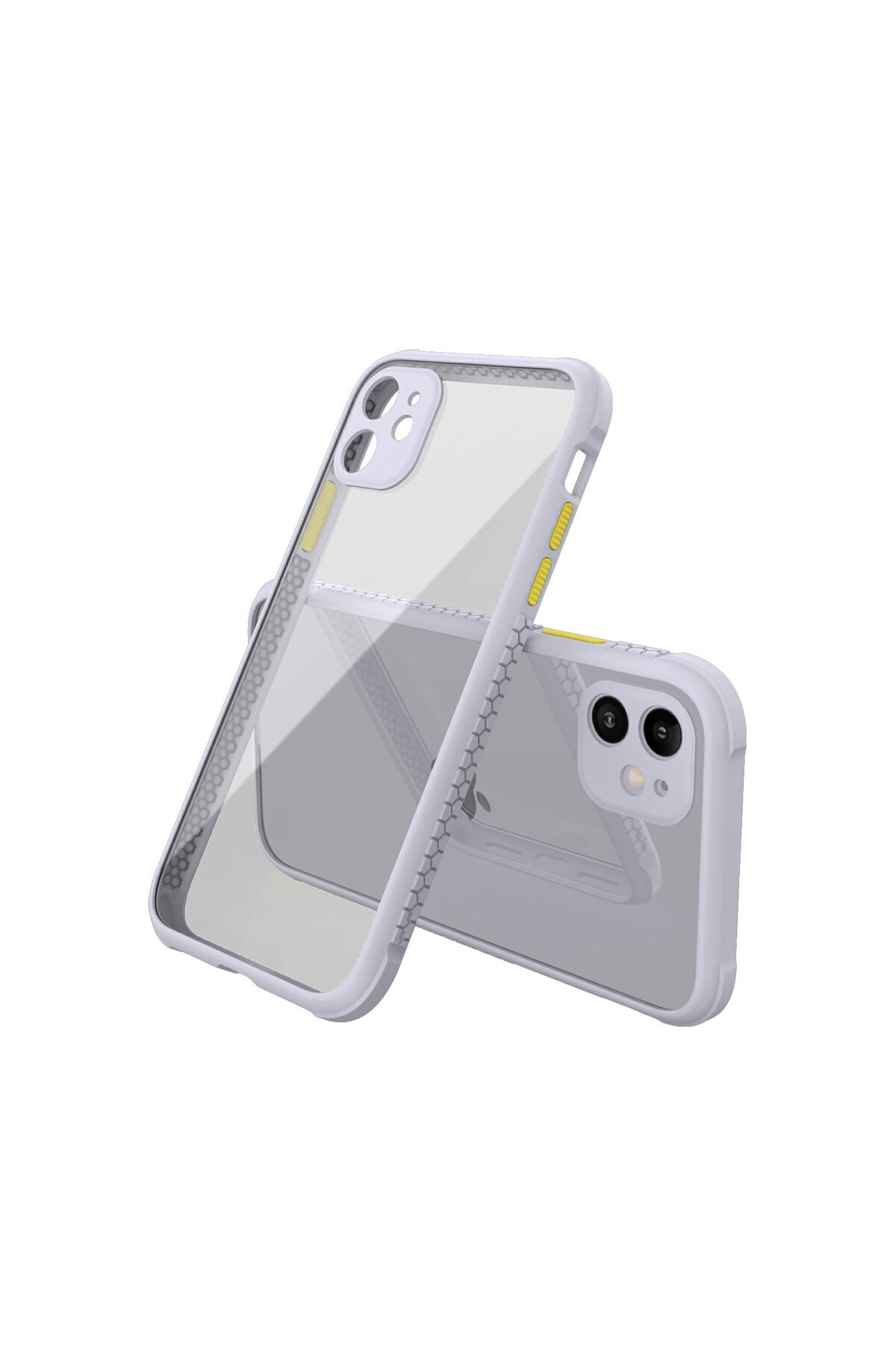  iPhone 12 Mini Kılıf Miami Şeffaf Silikon - Lila