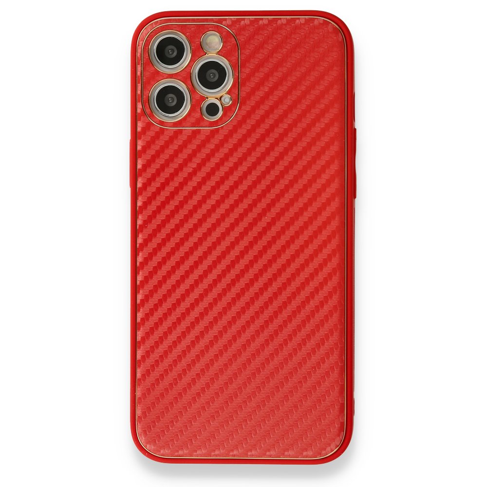  iPhone 12 Pro Max Kılıf Coco Karbon Silikon - Kırmızı