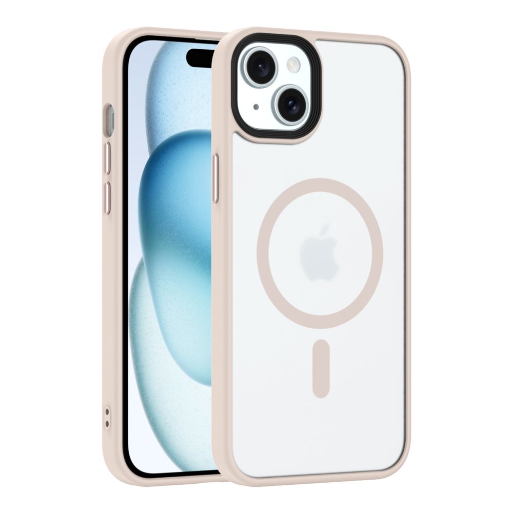  iPhone 15 Kılıf Trex Magneticsafe Kapak - Pudra