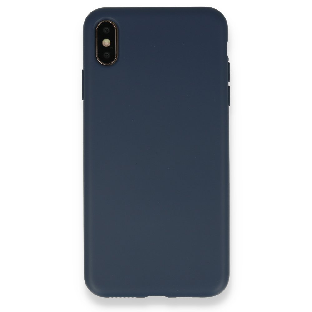 iPhone XS Max Kılıf Nano içi Kadife Silikon - Lacivert  iPhone XS Max Kılıf Nano içi Kadife Silikon - Lacivert
