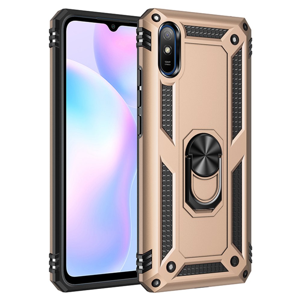Redmi 9A Kılıf Sofya Yüzüklü Silikon Kapak - Gold Redmi 9A Kılıf Sofya Yüzüklü Silikon Kapak - Gold