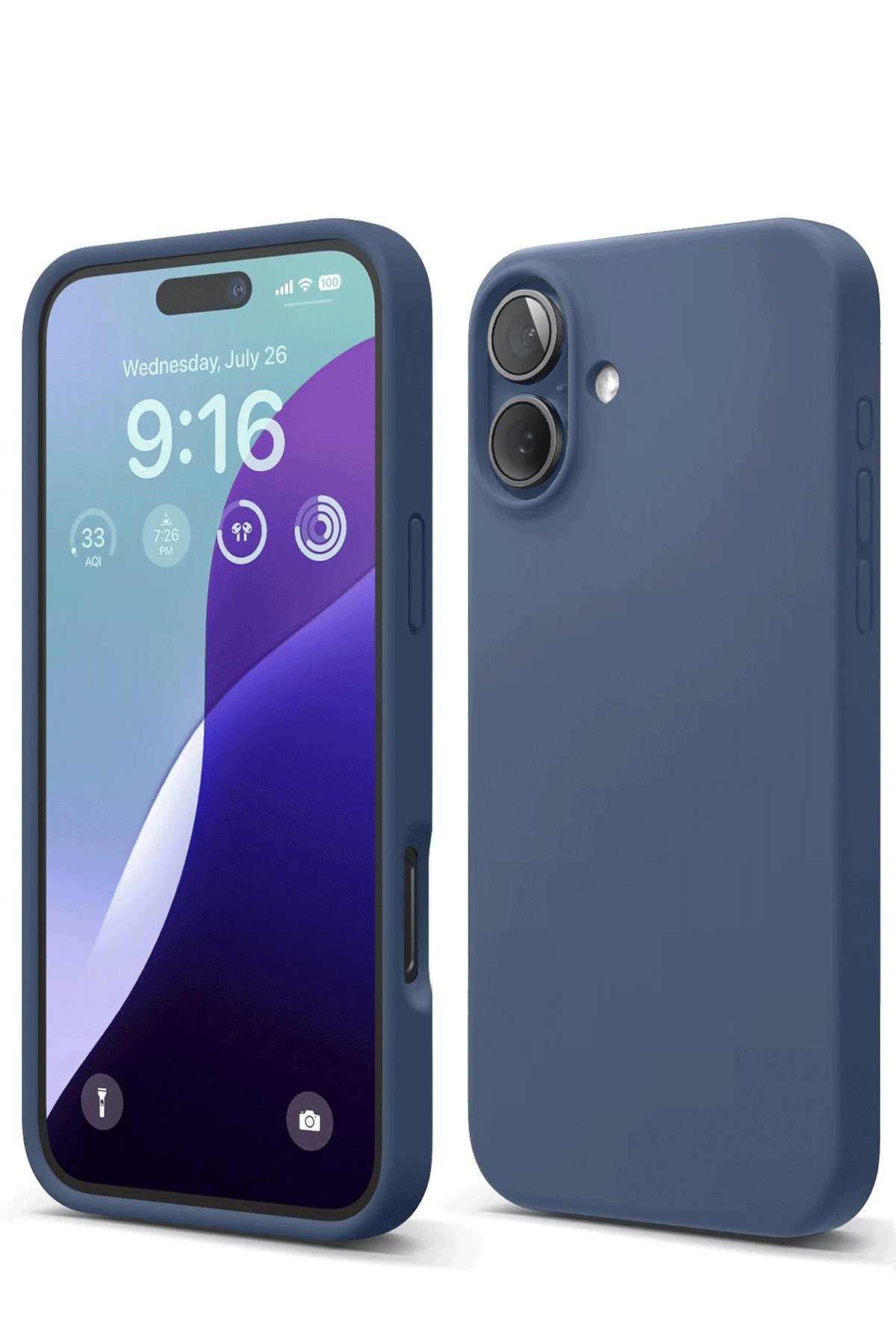  iPhone 16 Kılıf Nano içi Kadife Silikon - Lacivert