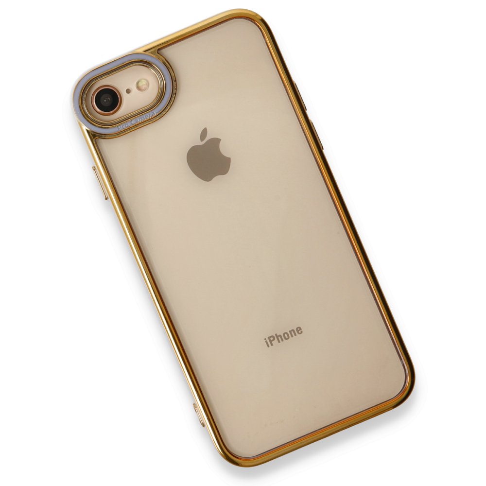  iPhone 7 Kılıf Liva Lens Silikon - Lila