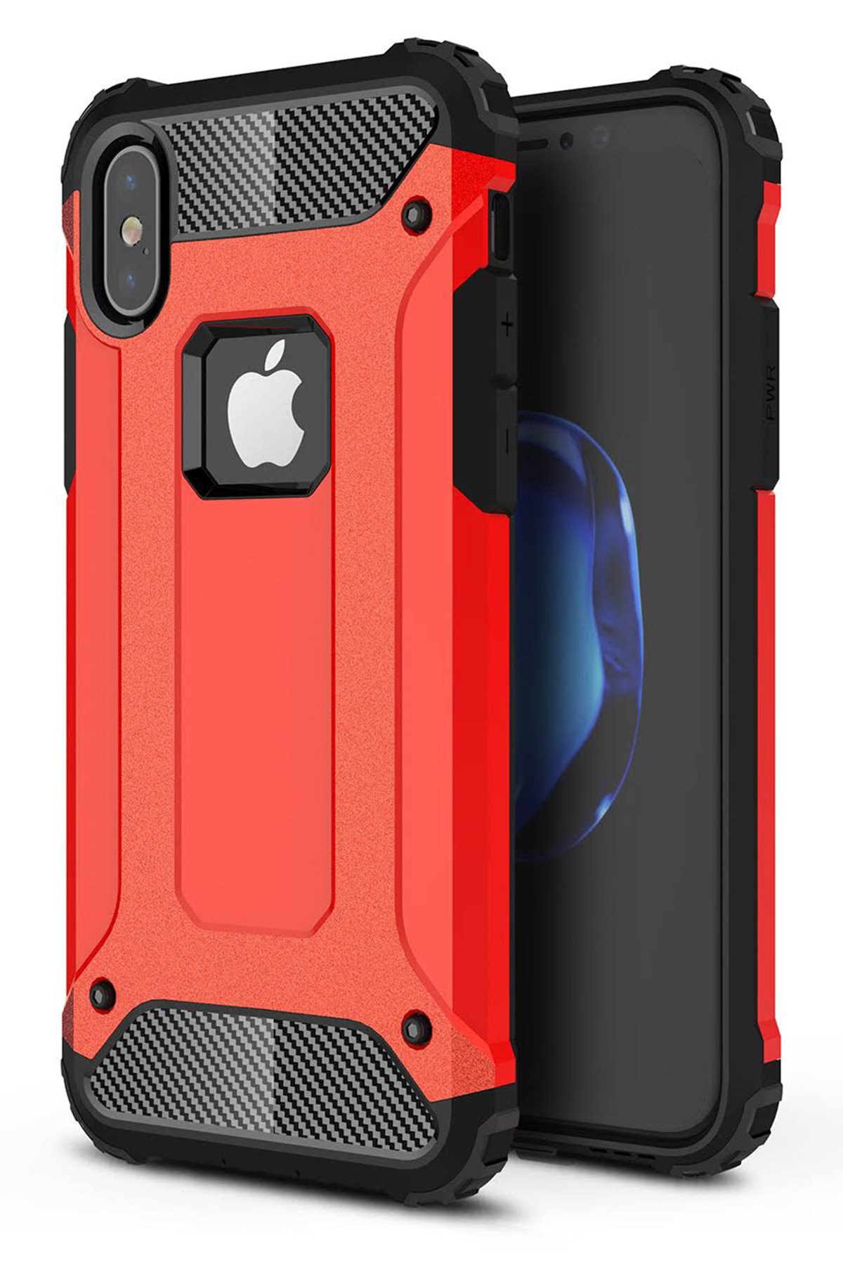 iPhone XS Kılıf Tank Silikon Kapak - Kırmızı iPhone XS Kılıf Tank Silikon Kapak - Kırmızı