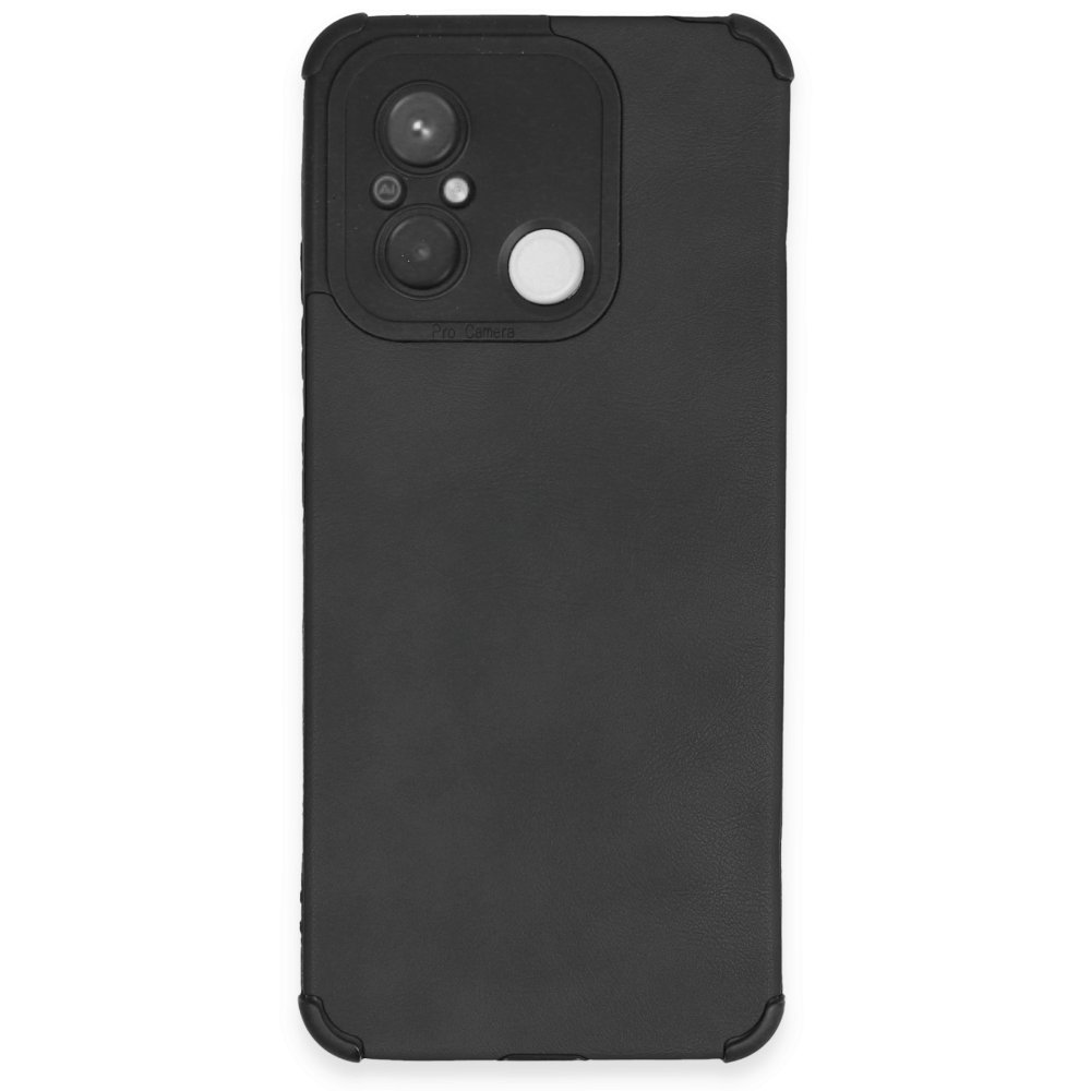 Redmi 12C Kılıf Loop Deri Silikon - Siyah