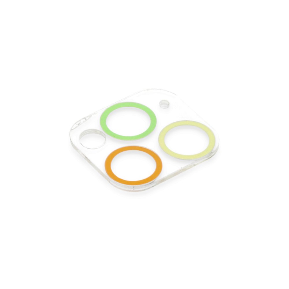  iPhone 11 Pro Renkli Kamera Lens Koruma Cam - Sarı-Turuncu