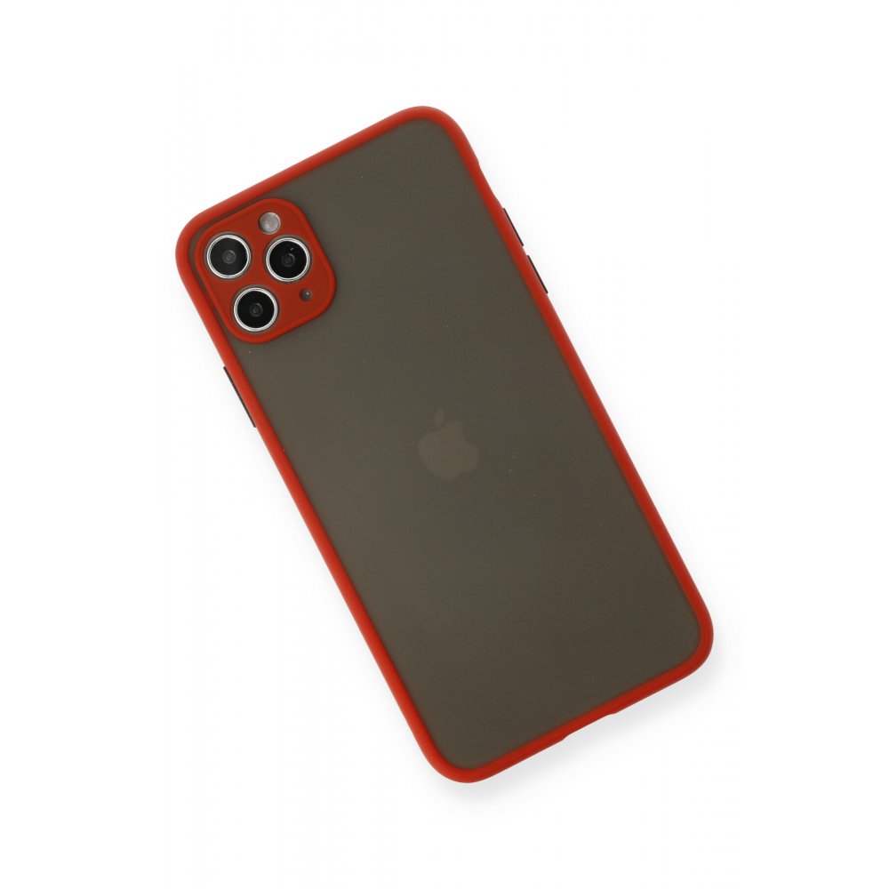  iPhone 11 Pro Max Kılıf Montreal Silikon Kapak - Kırmızı
