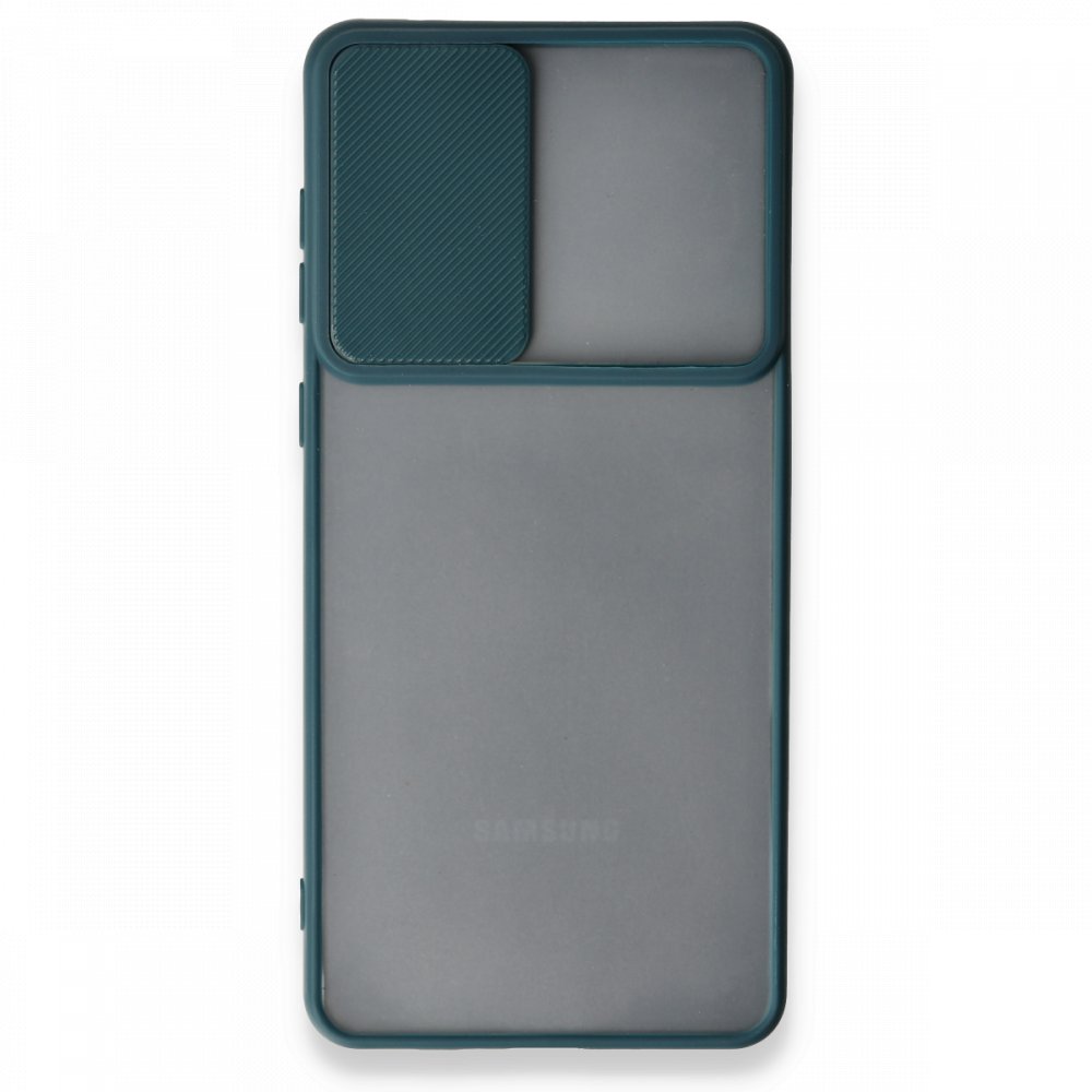  Samsung Galaxy A53 5G Kılıf Palm Buzlu Kamera Sürgülü Silikon - Yeşil