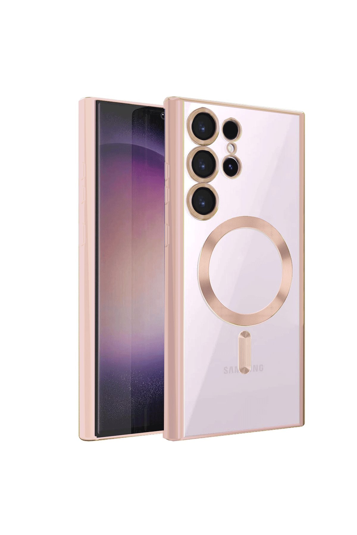 Samsung Galaxy S24 Ultra Kılıf Kross Magneticsafe Kapak - Rose Samsung Galaxy S24 Ultra Kılıf Kross Magneticsafe Kapak - Rose
