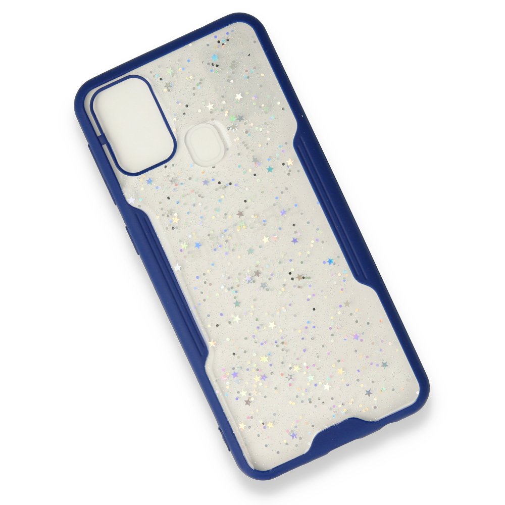  Samsung Galaxy M31 Kılıf Platin Simli Silikon - Lacivert