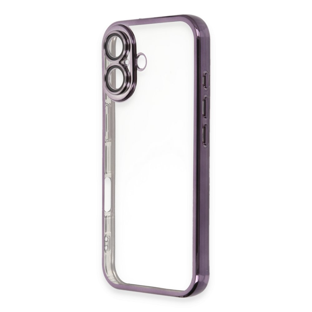 iPhone 16 Plus Kılıf Razer Lensli Silikon - Mor iPhone 16 Plus Kılıf Razer Lensli Silikon - Mor