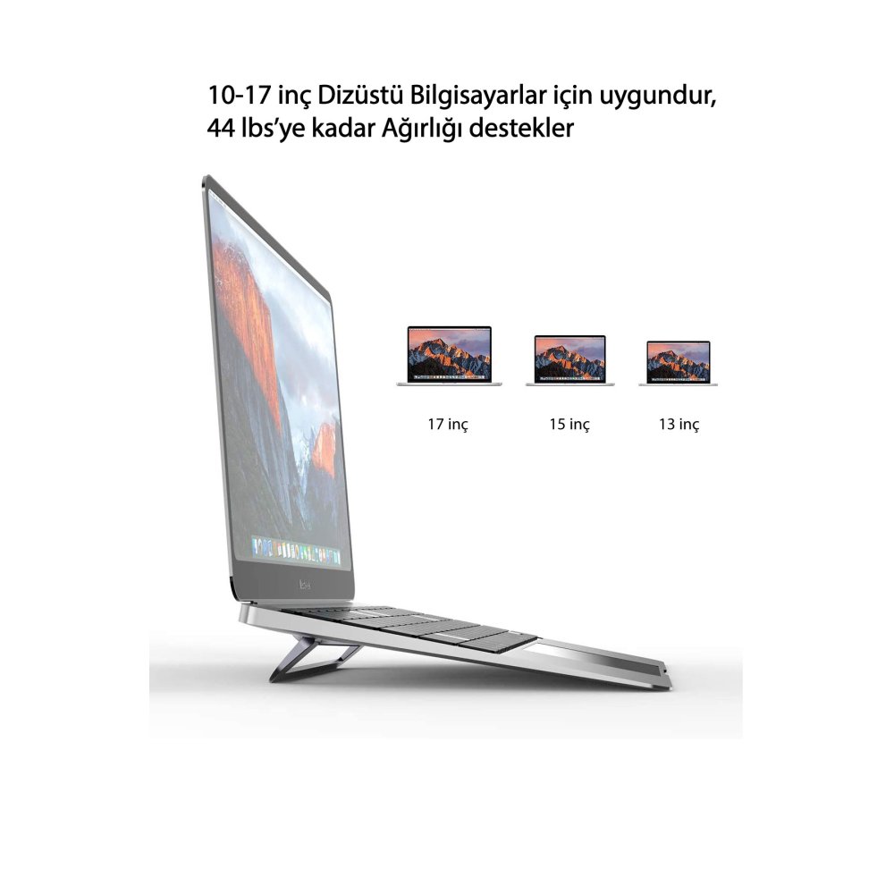  LC 344 Ayarlanabilir Laptop Telefon Tutucu - Gümüş