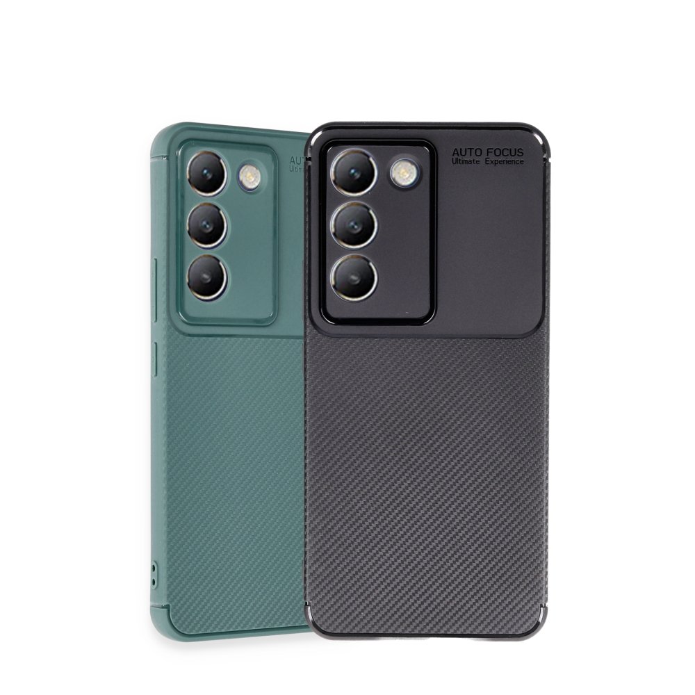 Vivo V30 Lite 4G Kılıf Auto Focus Karbon Kapak - Koyu Yeşil Vivo V30 Lite 4G Kılıf Auto Focus Karbon Kapak - Koyu Yeşil