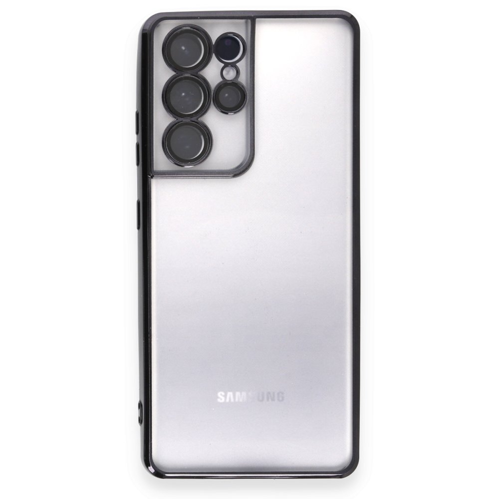  Samsung Galaxy S21 Ultra Kılıf Razer Lensli Silikon - Siyah