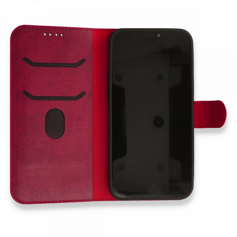  iPhone 12 Pro Max Kılıf Trend S Plus Kapaklı Kılıf - Kırmızı