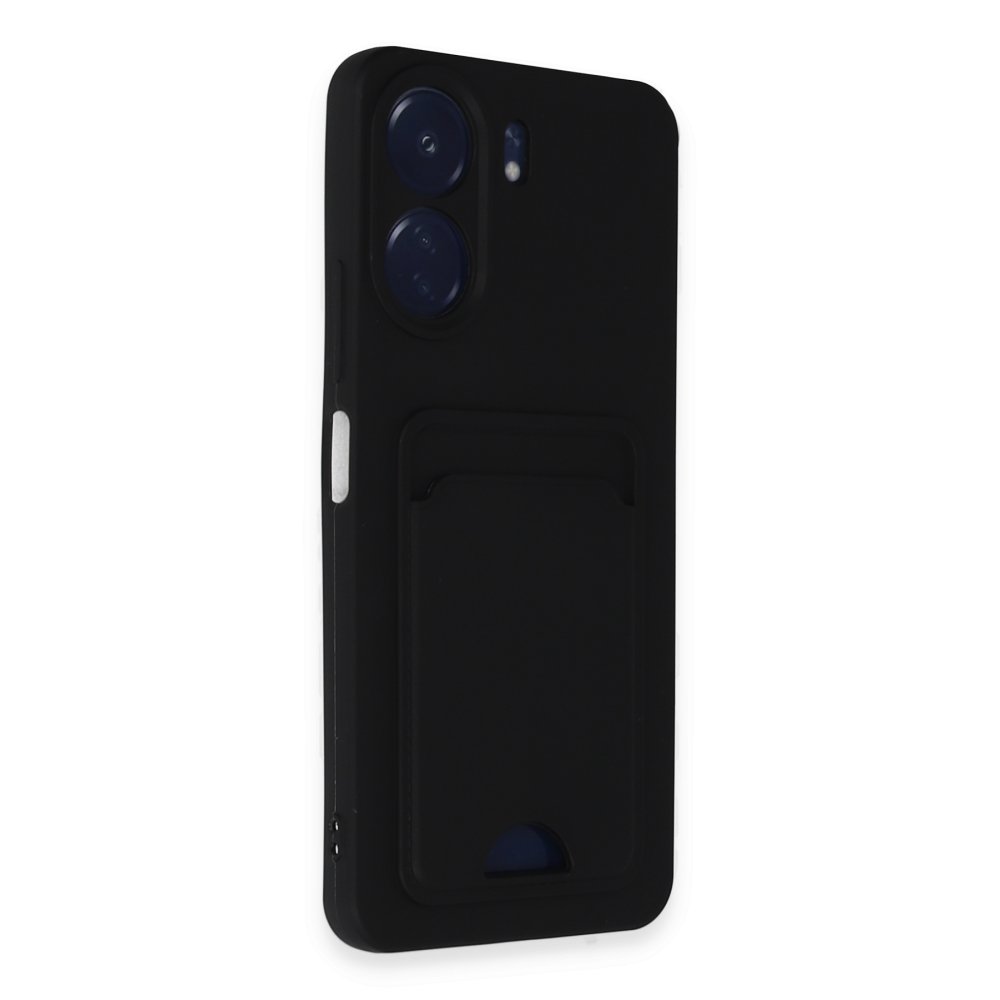  Xiaomi Poco C65 Kılıf Kelvin Kartvizitli Silikon - Siyah