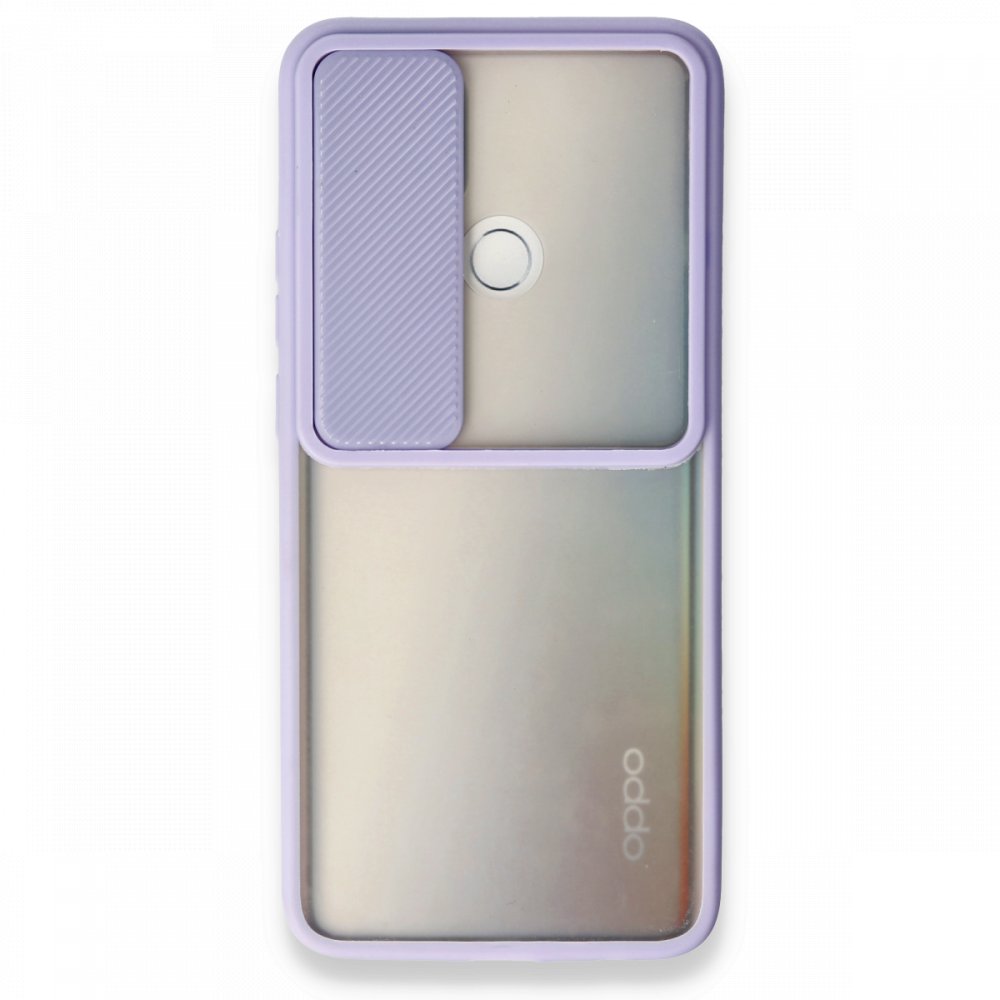 Oppo A15 Kılıf Palm Buzlu Kamera Sürgülü Silikon - Lila Oppo A15 Kılıf Palm Buzlu Kamera Sürgülü Silikon - Lila