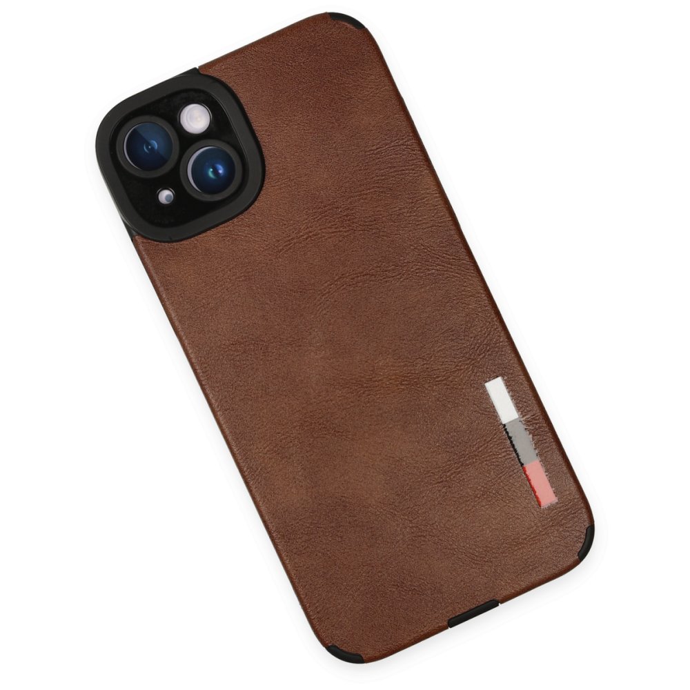 iPhone 14 Plus Kılıf Loop Deri Silikon - Kahverengi  iPhone 14 Plus Kılıf Loop Deri Silikon - Kahverengi