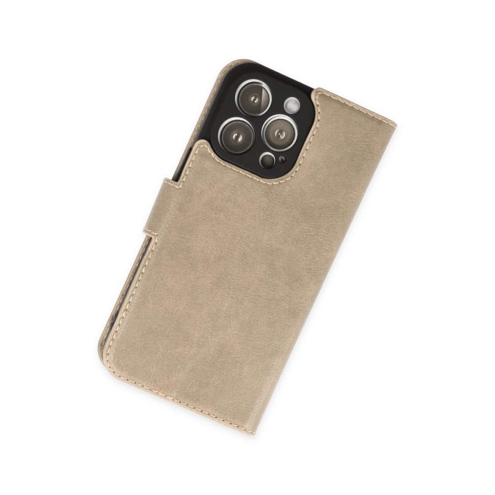 iPhone 14 Pro Max Kılıf Trend S Plus Kapaklı Kılıf - Gold iPhone 14 Pro Max Kılıf Trend S Plus Kapaklı Kılıf - Gold