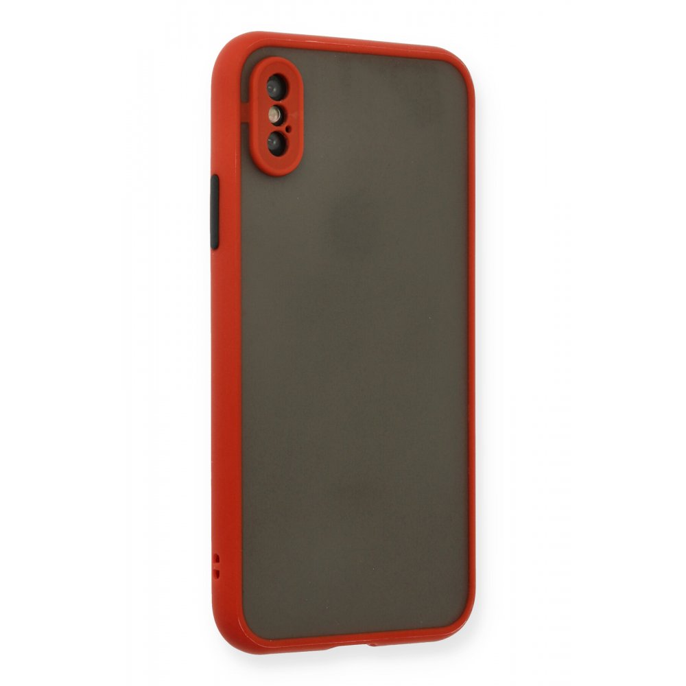  iPhone X Kılıf Montreal Silikon Kapak - Kırmızı