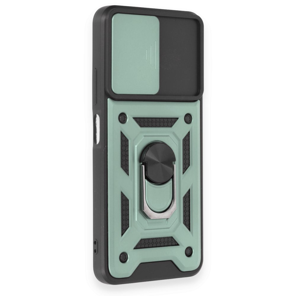 Redmi Note 12 4G Kılıf Pars Lens Yüzüklü Silikon - Yeşil