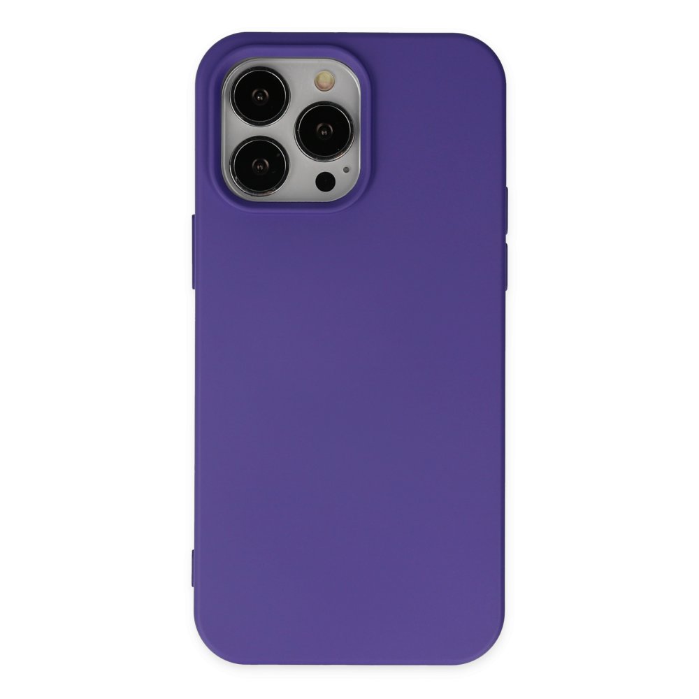iPhone 14 Pro Max Kılıf Nano içi Kadife Silikon - Mor  iPhone 14 Pro Max Kılıf Nano içi Kadife Silikon - Mor