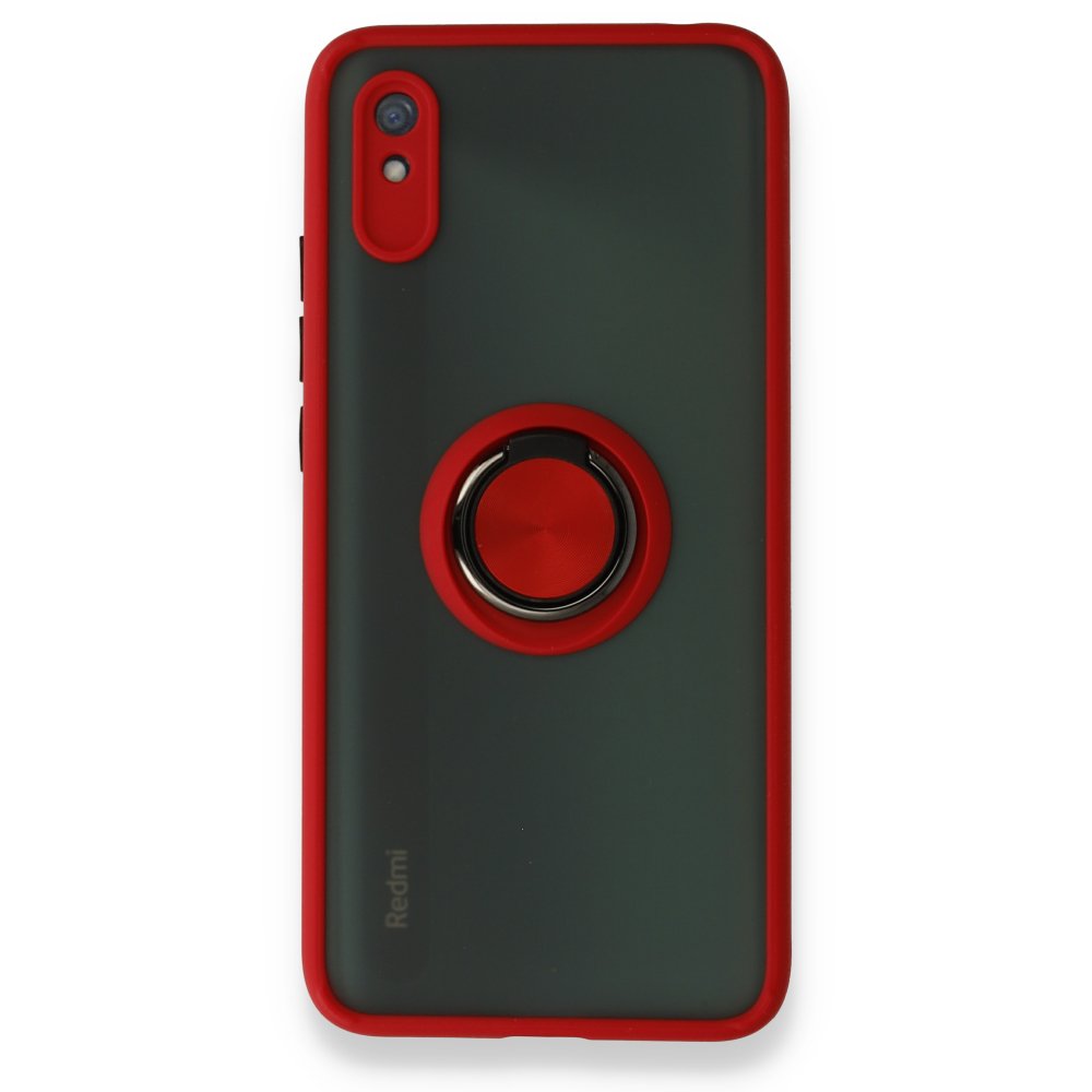 Redmi 9A Kılıf Montreal Yüzüklü Silikon Kapak - Kırmızı Redmi 9A Kılıf Montreal Yüzüklü Silikon Kapak - Kırmızı