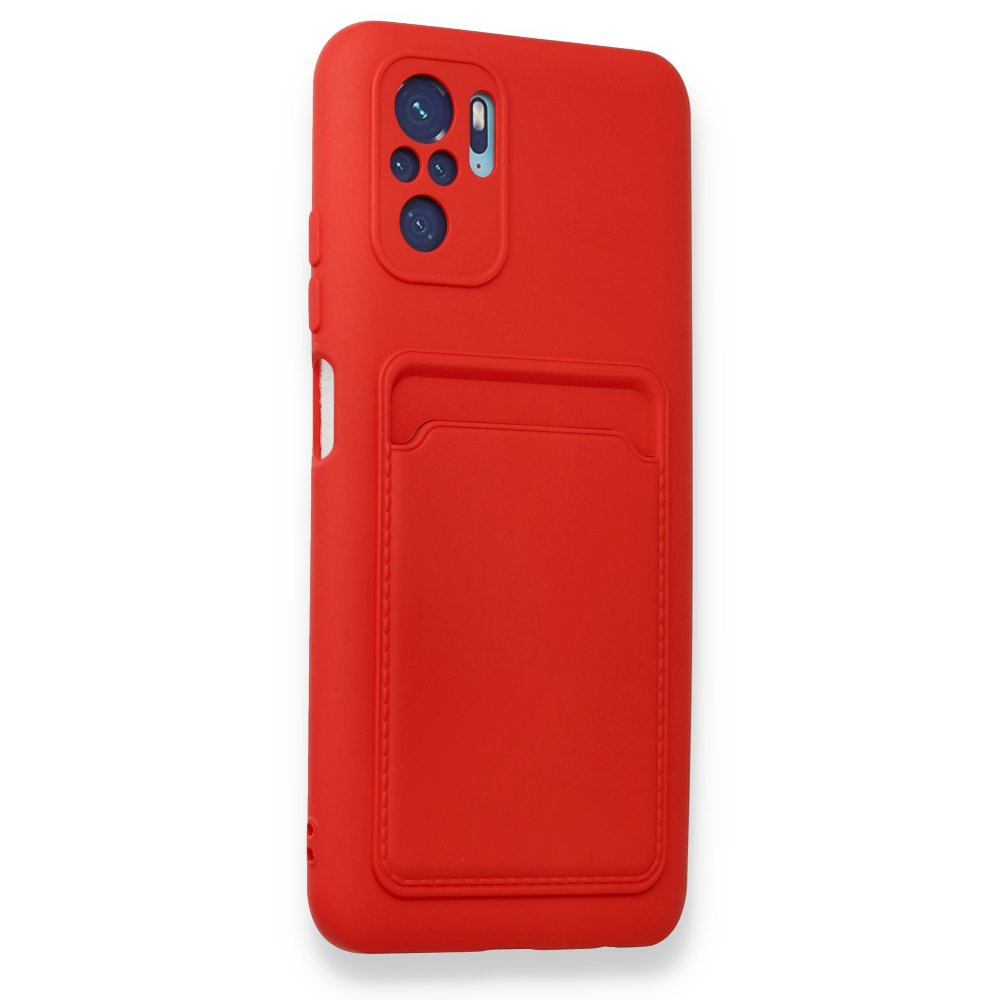 Redmi Note 10S Kılıf Kelvin Kartvizitli Silikon - Kırmızı