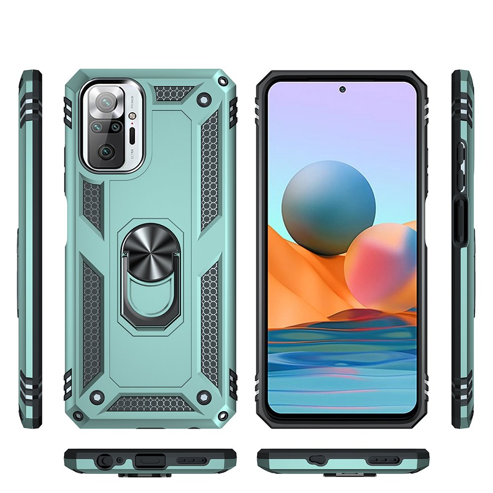 Redmi Note 10 Pro Kılıf Sofya Yüzüklü Silikon Kapak - Yeşil