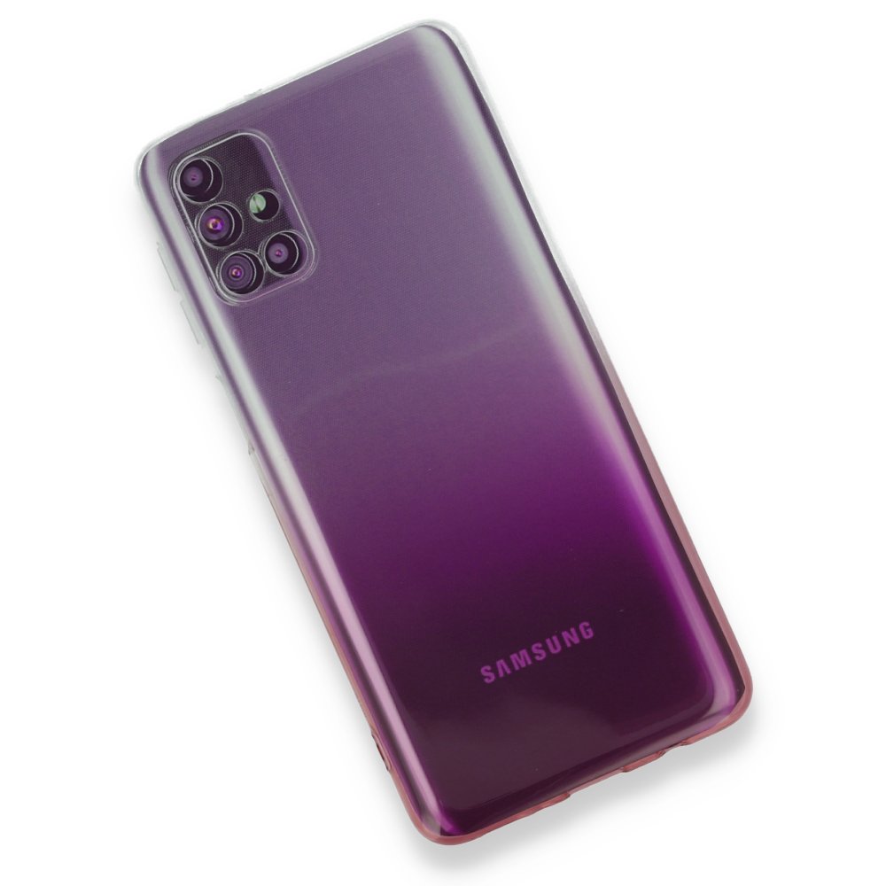  Samsung Galaxy M51 Kılıf Lüx Çift Renkli Silikon - Pembe