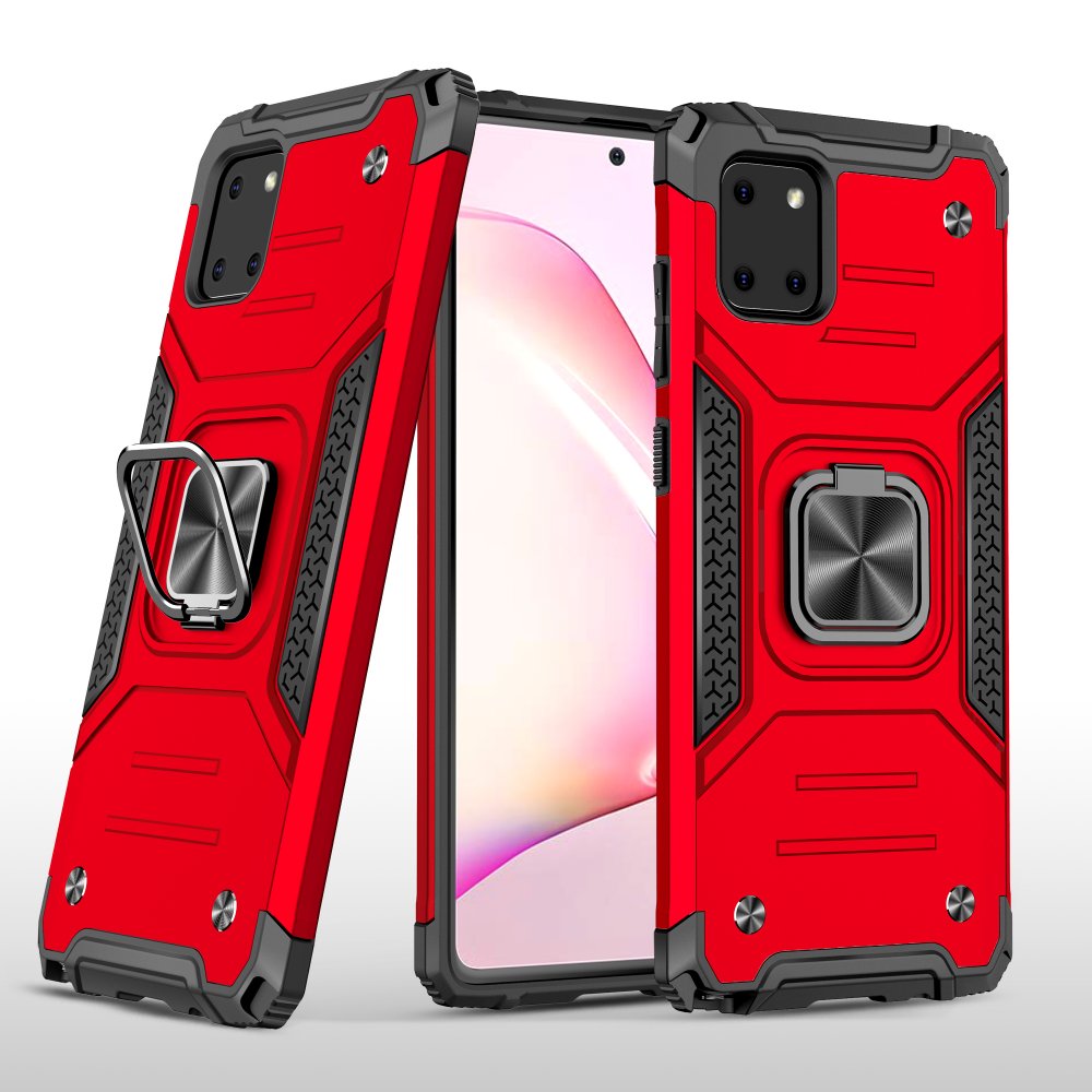  Samsung Galaxy A81 / Note 10 Lite Kılıf Zegna Yüzüklü Silikon Kapak - Kırmızı