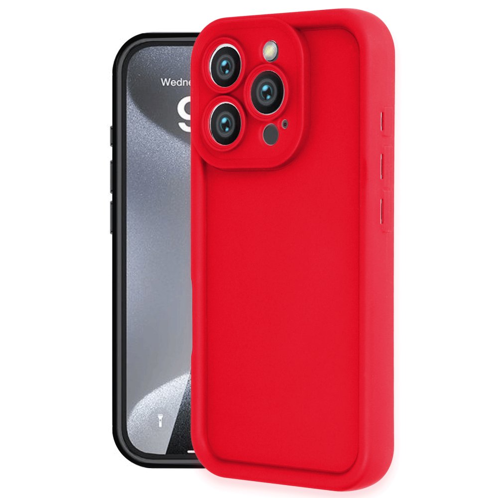  iPhone 16 Pro Kılıf Viera Silikon - Kırmızı