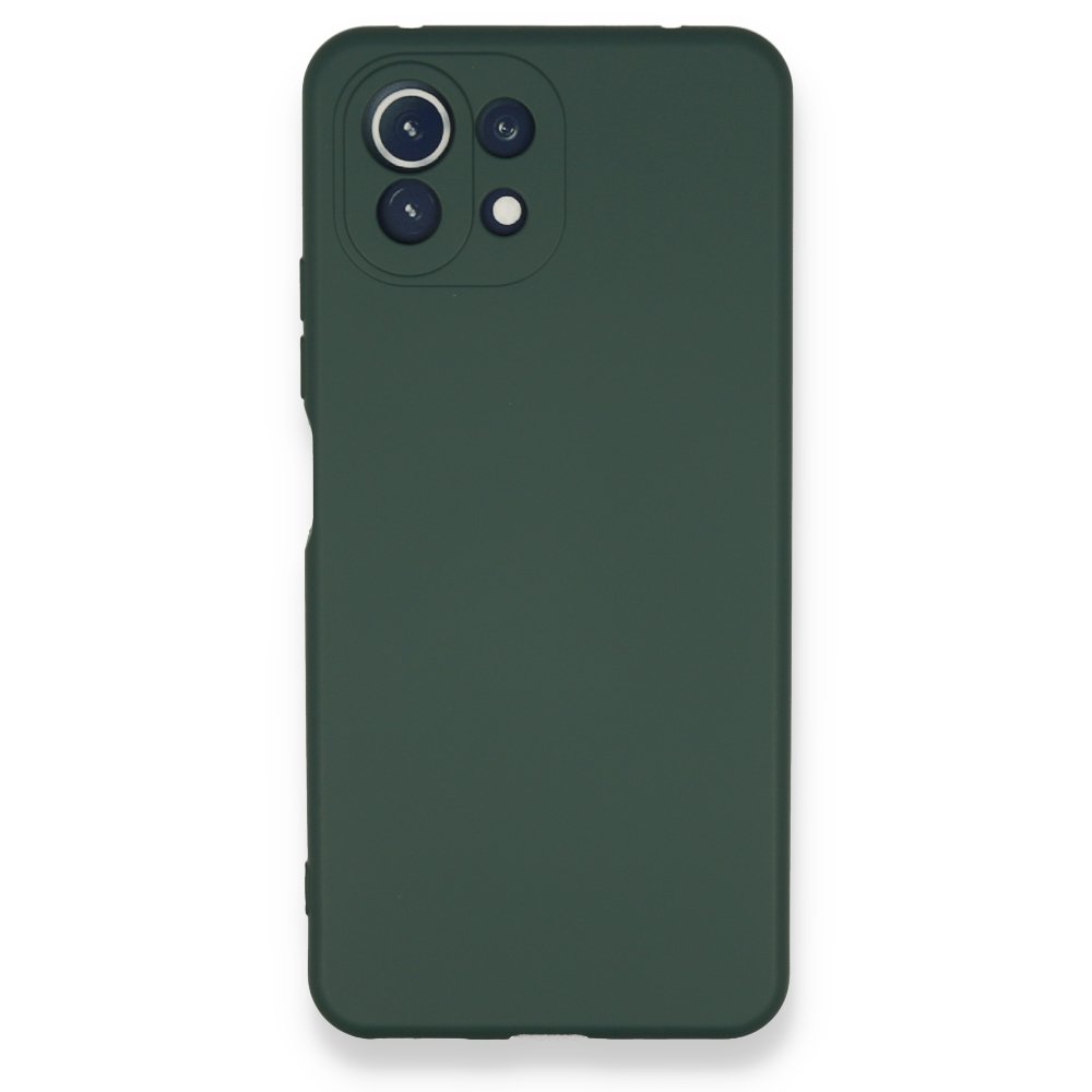 Xiaomi Mİ 11 Lite Kılıf Nano içi Kadife Silikon - Koyu Yeşil  Xiaomi Mİ 11 Lite Kılıf Nano içi Kadife Silikon - Koyu Yeşil