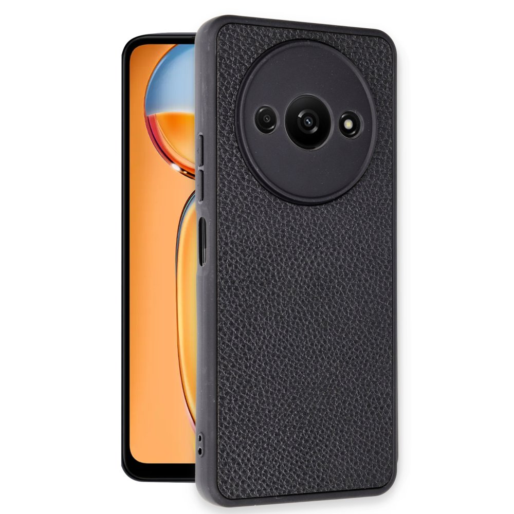 Xiaomi Poco C61 Kılıf Aras Deri Kapak - Siyah Xiaomi Poco C61 Kılıf Aras Deri Kapak - Siyah