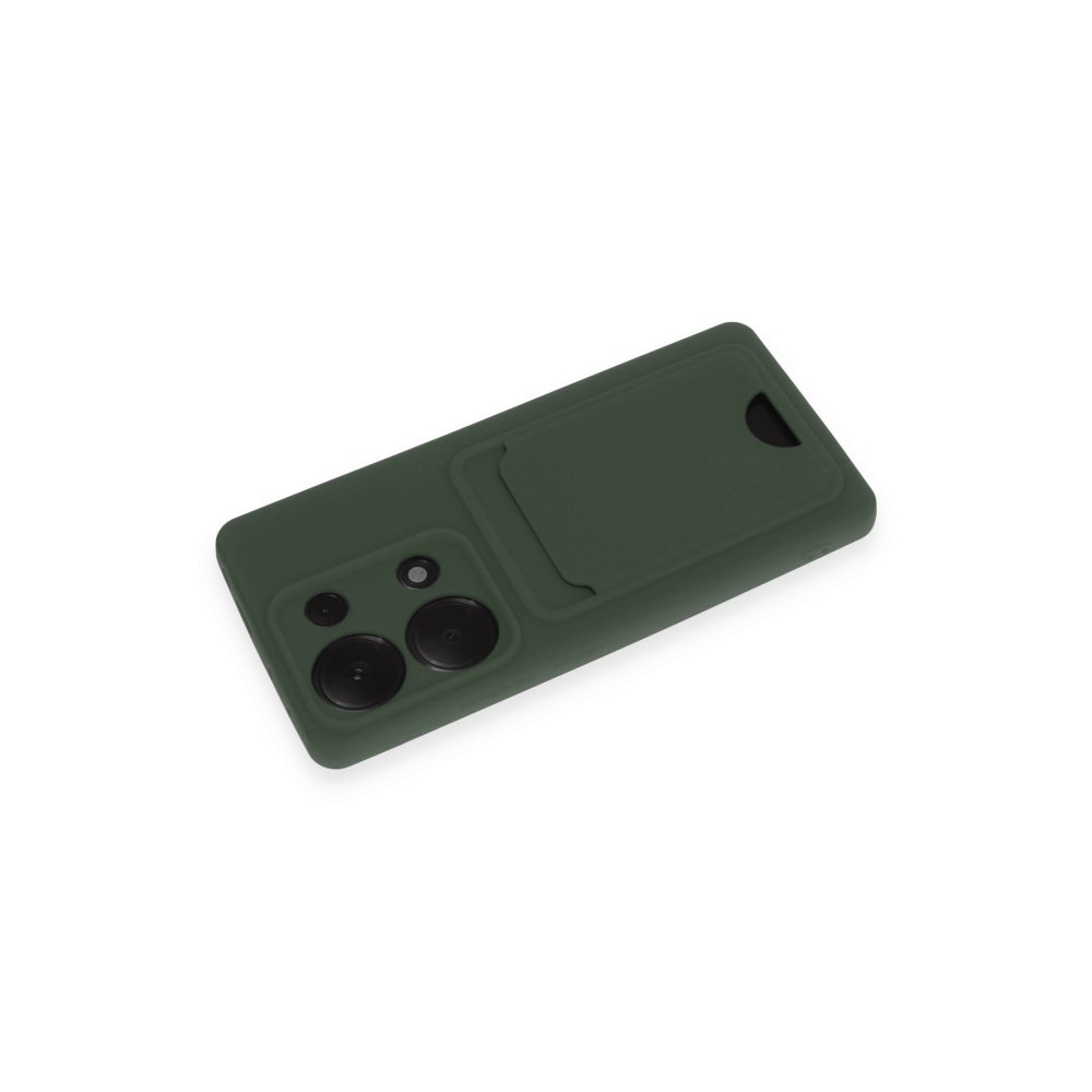 Redmi Note 13 Pro 4G Kılıf Kelvin Kartvizitli Silikon - Koyu Yeşil