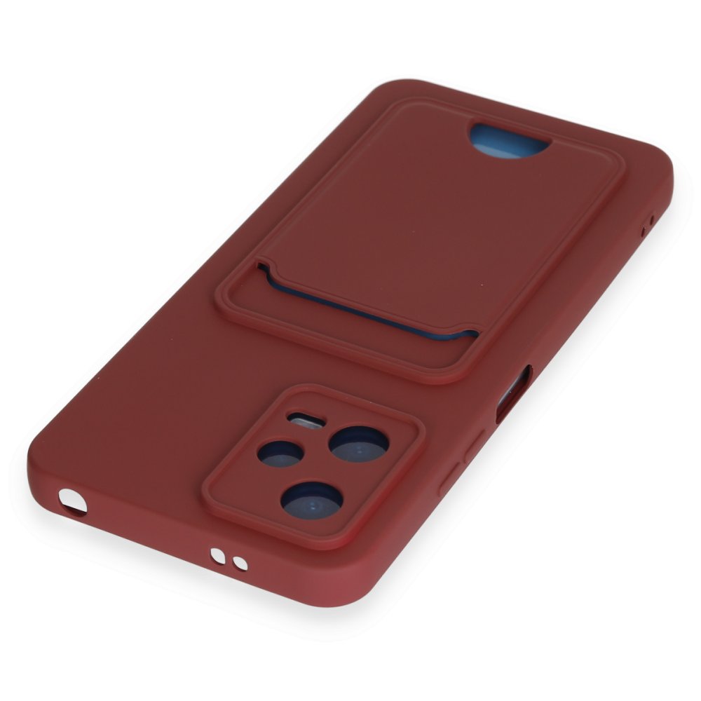  Xiaomi Poco X5 5G Kılıf Kelvin Kartvizitli Silikon - Bordo
