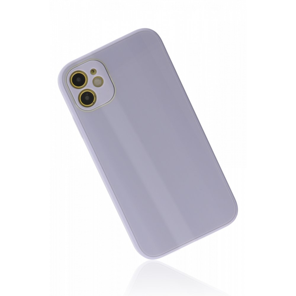  iPhone 12 Kılıf Glass Kapak - Lila