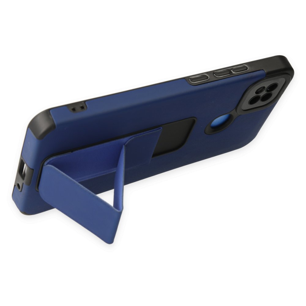 Redmi 9C Kılıf Mega Standlı Silikon - Mavi