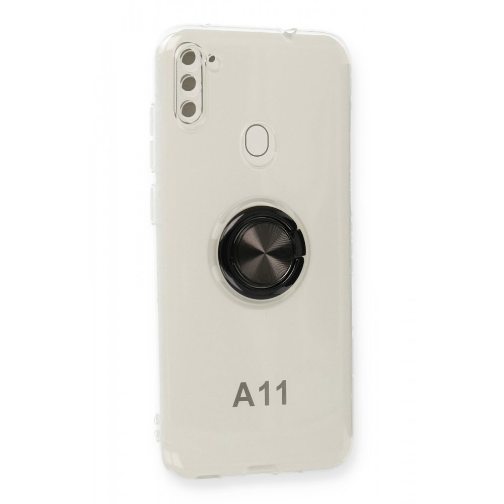  Samsung Galaxy A11 Kılıf Gros Yüzüklü Silikon - Siyah