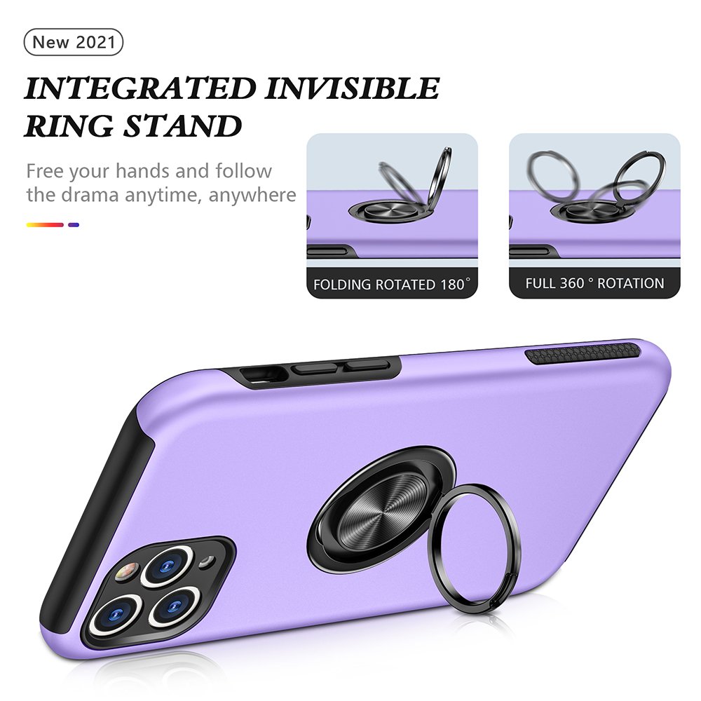 iPhone 11 Pro Kılıf Elit Yüzüklü Kapak - Mor iPhone 11 Pro Kılıf Elit Yüzüklü Kapak - Mor