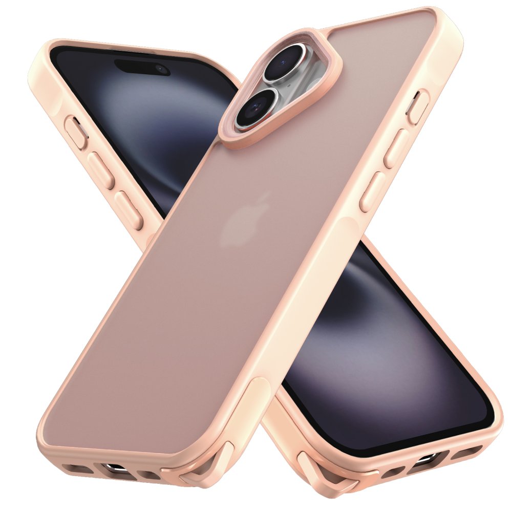  iPhone 16 Kılıf Elegant Kapak - Pudra