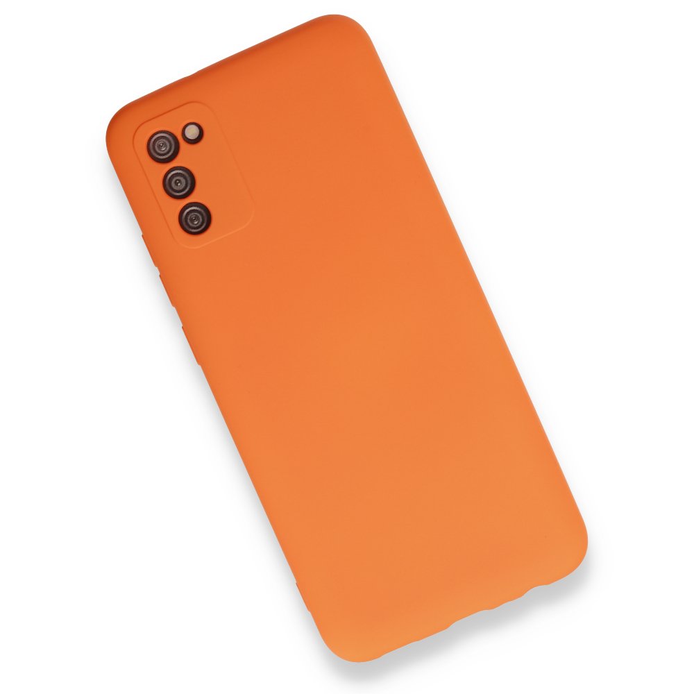  Samsung Galaxy A03S Kılıf Nano içi Kadife Silikon - Turuncu