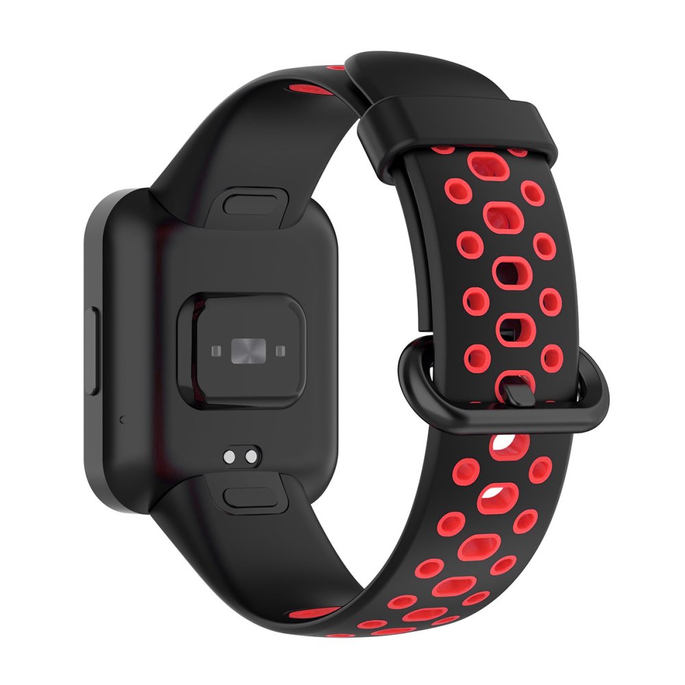 Redmi Watch 2 Lite Spor Delikli Kordon - Siyah-Kırmızı