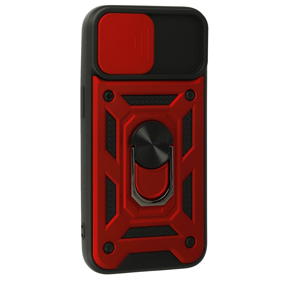 iPhone 15 Kılıf Pars Lens Yüzüklü Silikon - Kırmızı  iPhone 15 Kılıf Pars Lens Yüzüklü Silikon - Kırmızı