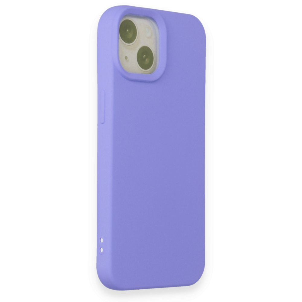  iPhone 15 Kılıf Nano içi Kadife Silikon - Lila