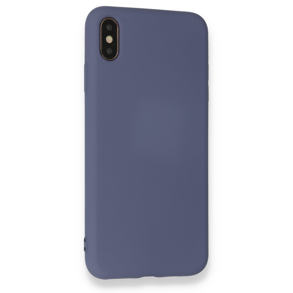 iPhone XS Max Kılıf Nano içi Kadife Silikon - Gri  iPhone XS Max Kılıf Nano içi Kadife Silikon - Gri